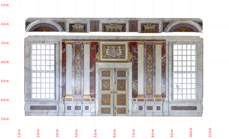 Deze afbeelding toont een orthofoto van een stijlkamer van Museum Paleis het Loo